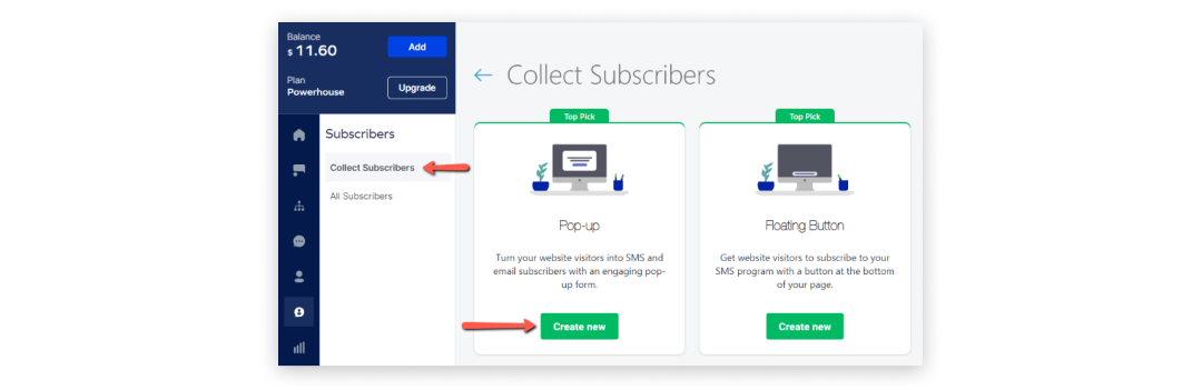 collect subscribers