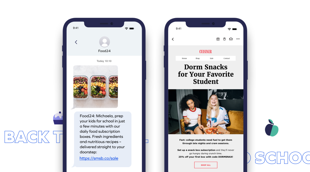 Back to school SMS and email template