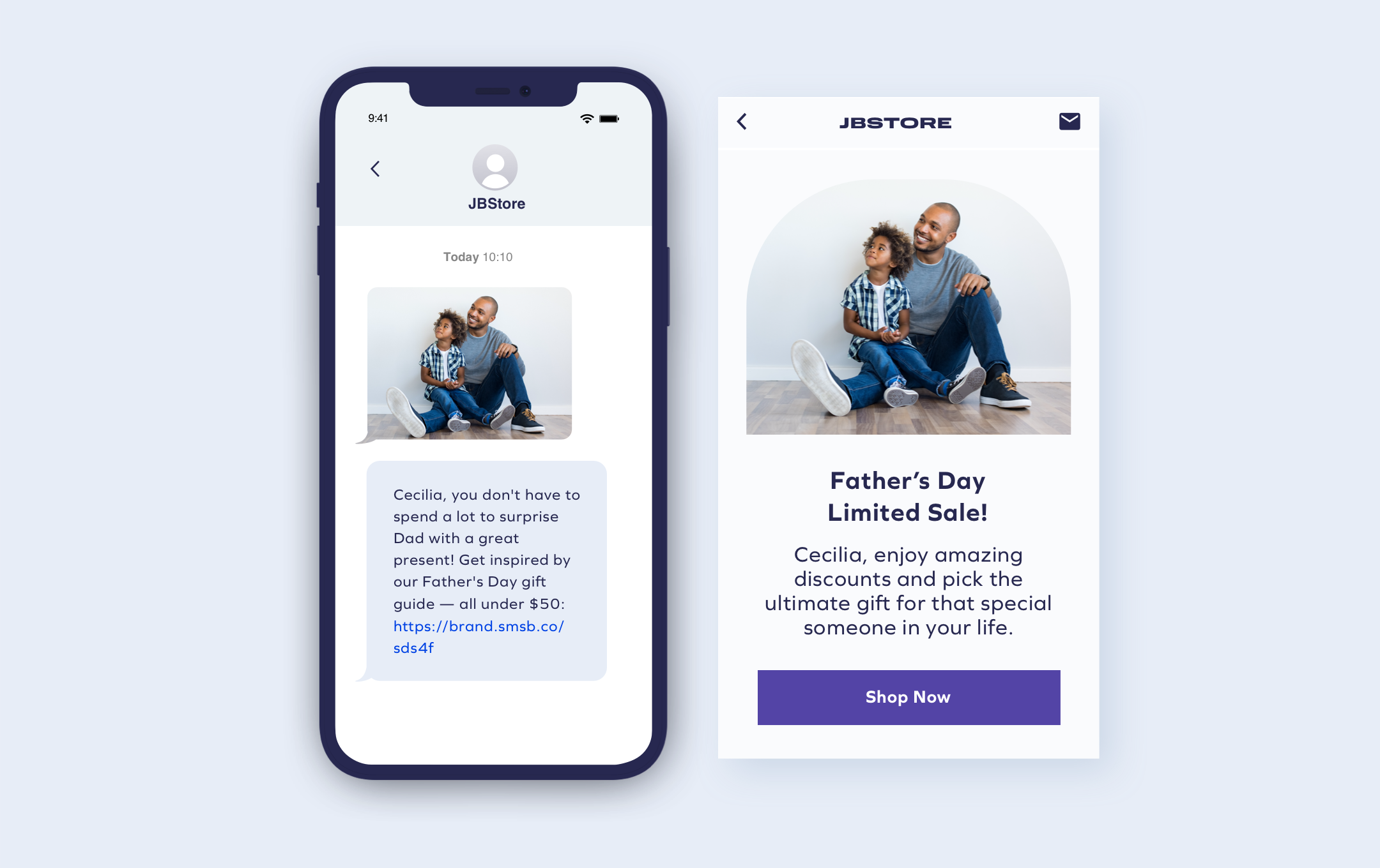 SMS & Email Father's Day templates
